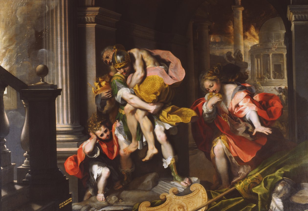 Aeneas'ın Truva'dan Uçuşu, 1598 by Federico Barocci