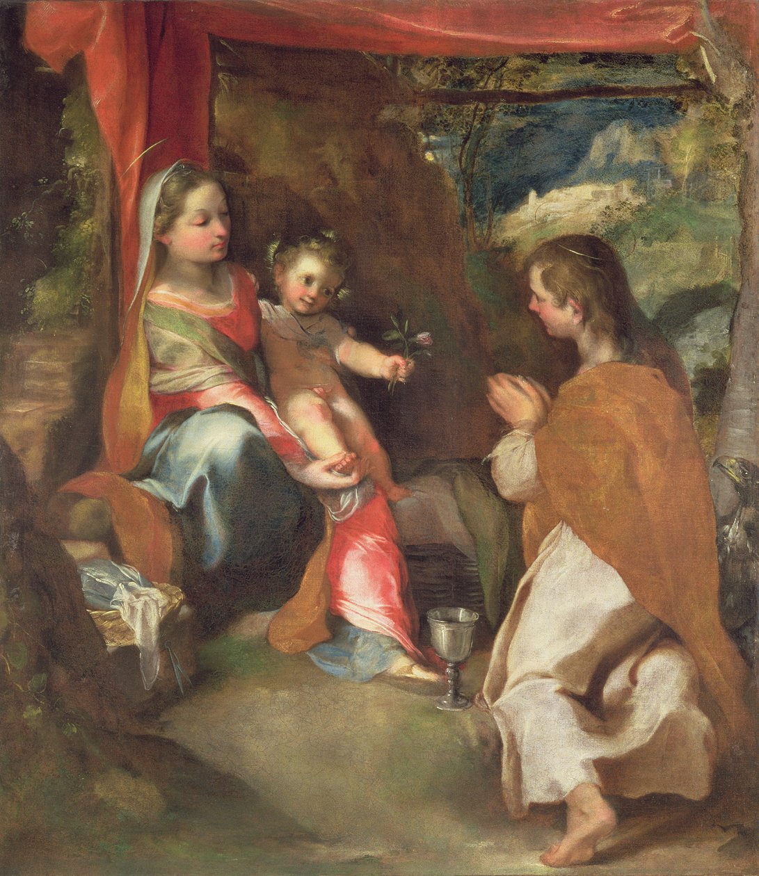 Evangelist John ile San Giovannino Madonna by Federico Barocci