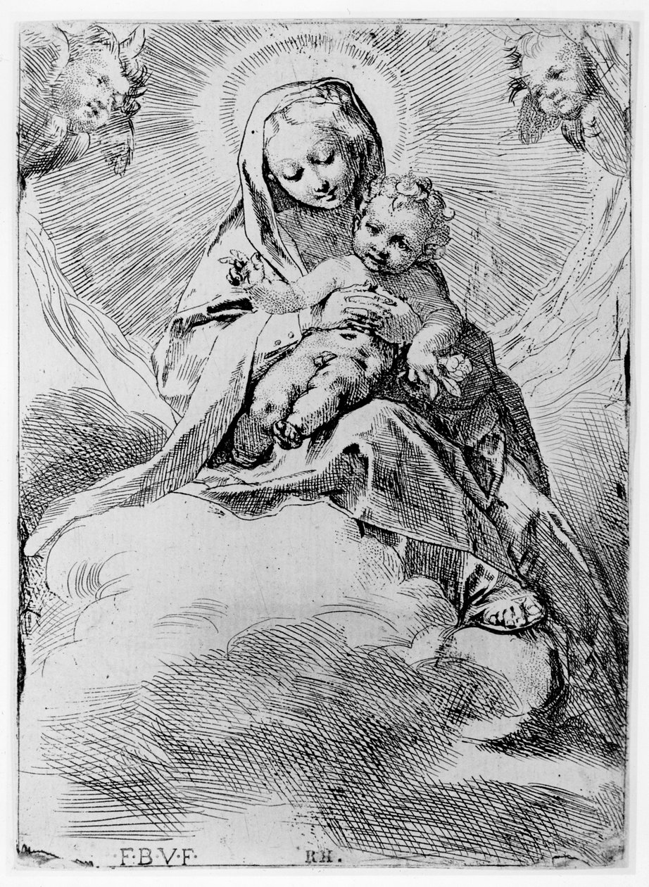 Bulutlardaki Bakire ve Çocuk by Federico Barocci