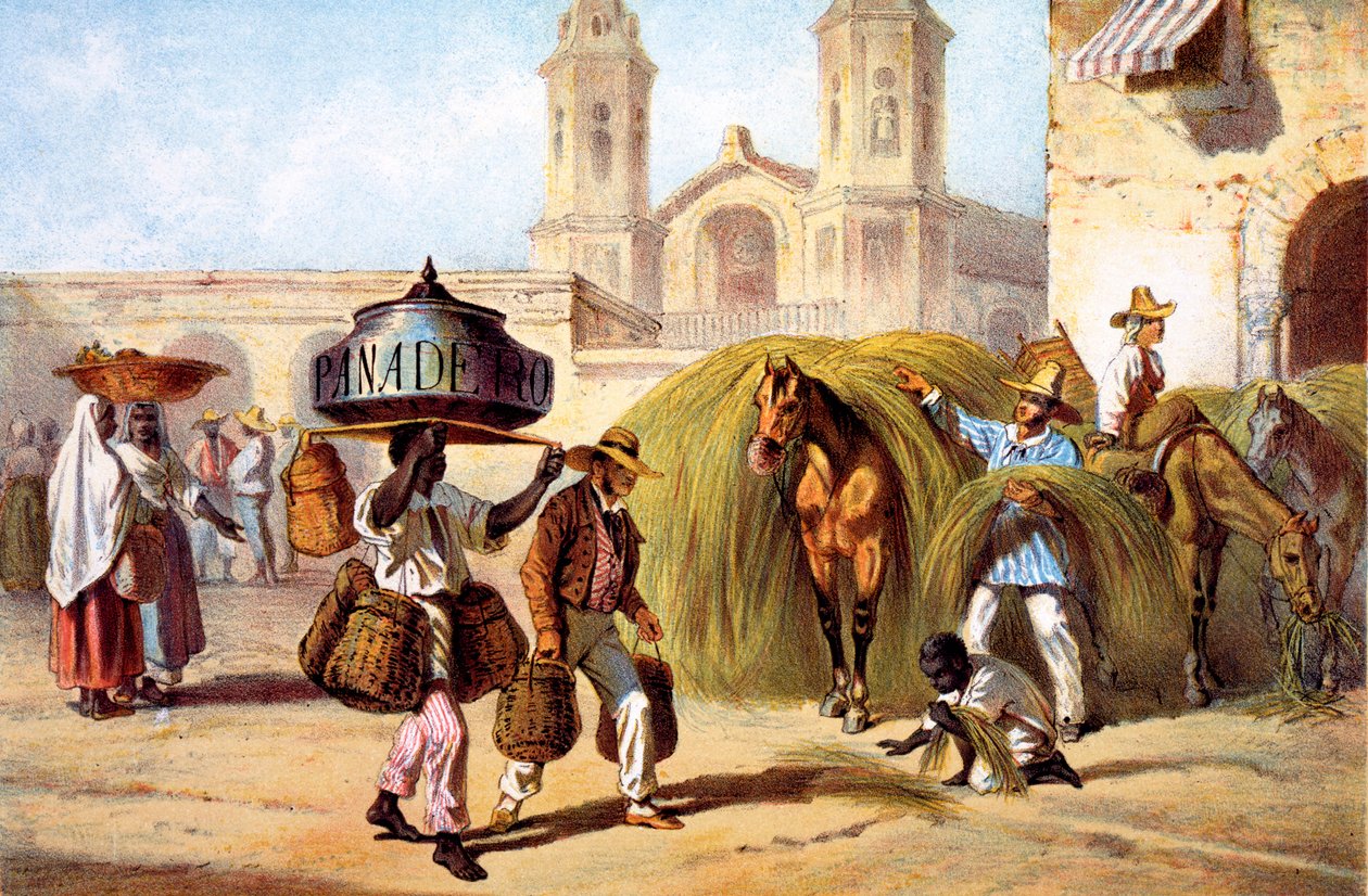 Fırıncı ve Saman Satıcısı, 1840 by Federico Mialhe