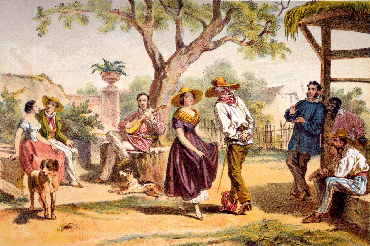Zapateado - Ulusal Dans, 1840 by Federico Mialhe