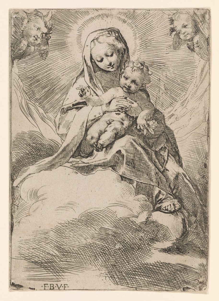Bulutlardaki Bakire ve Çocuk by Federico Barocci