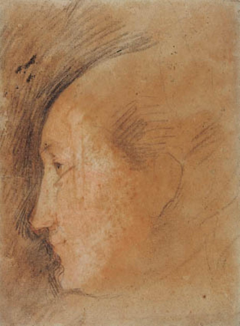 Soldaki profilde kadının başı by Federico Barocci