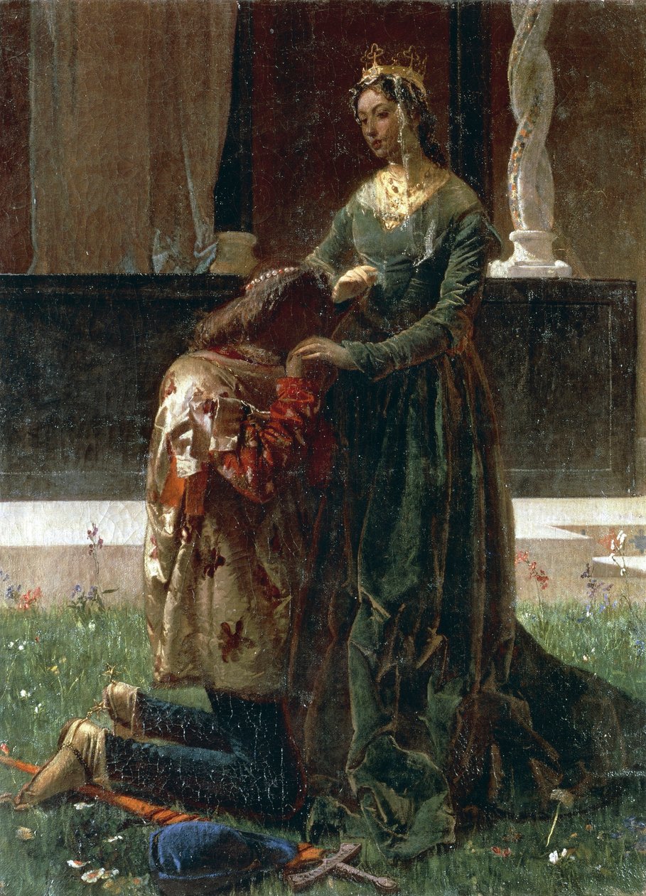 Şair Sordello ve Cunizza'nın aşkı by Federico Faruffini