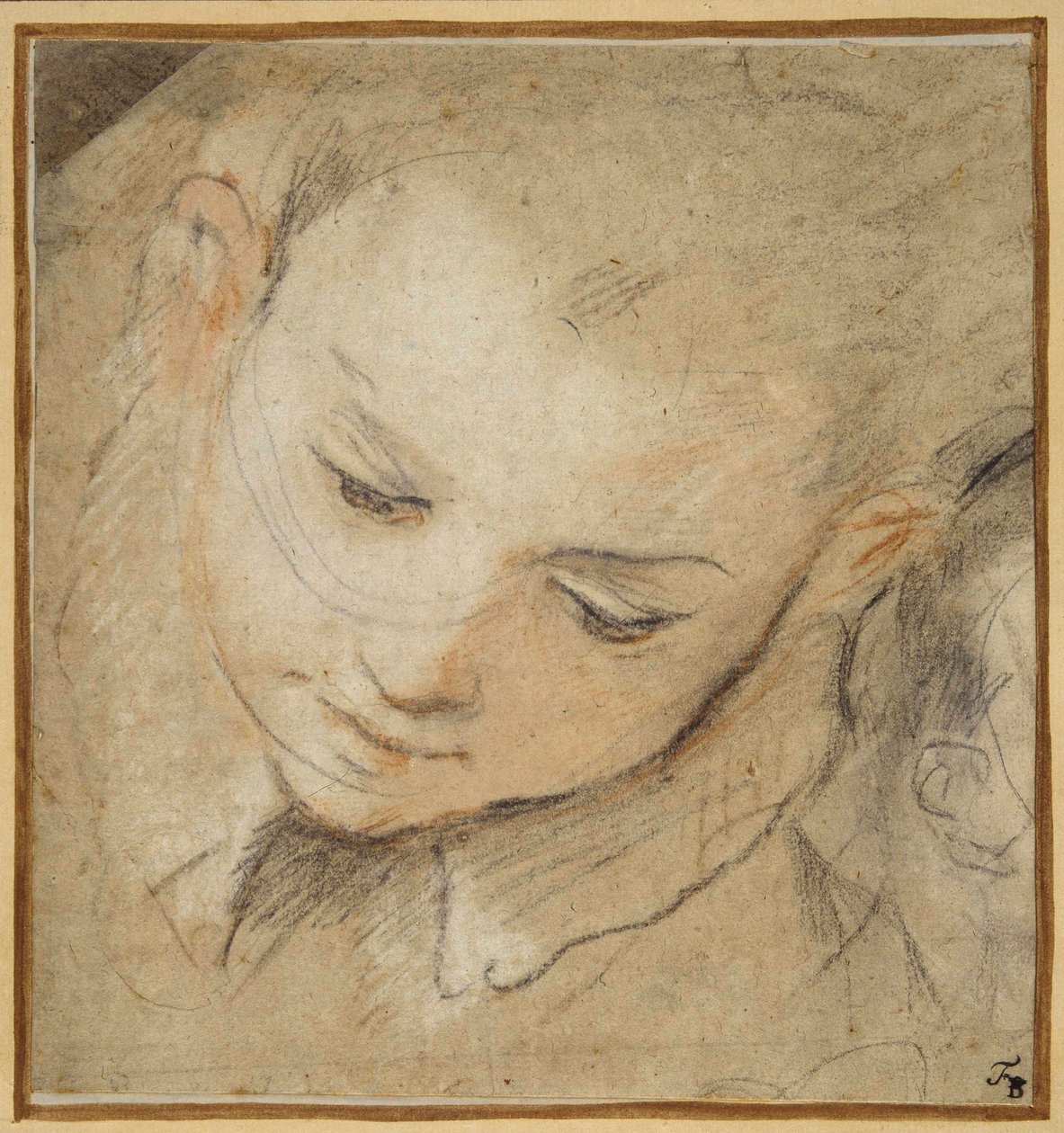 Aşağı bakan bir çocuğun başı by Federico Fiori Barocci or Baroccio