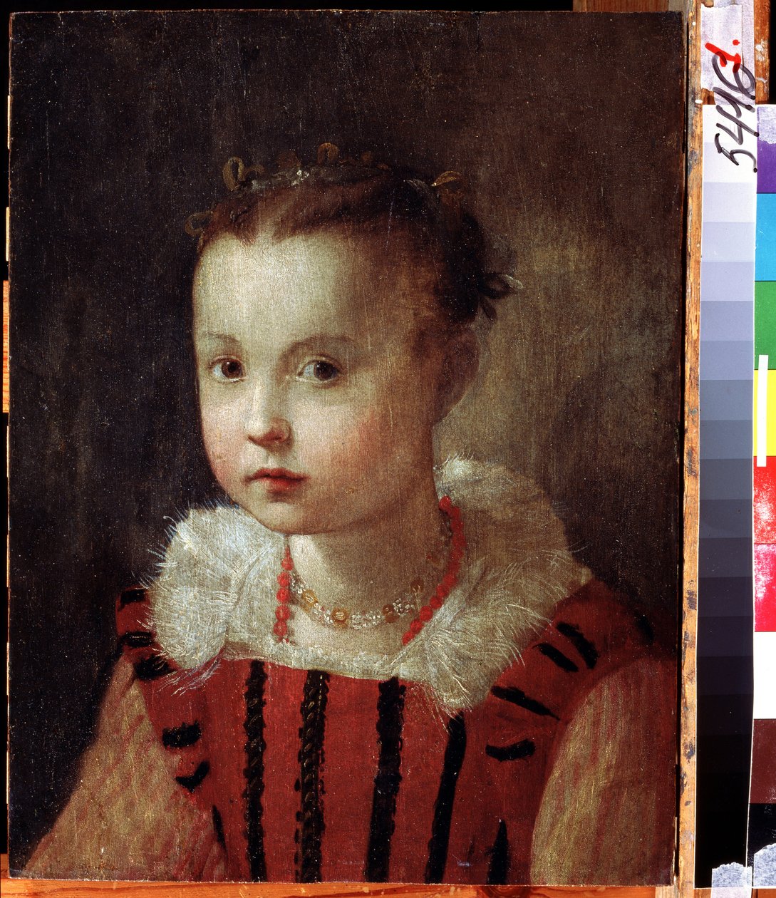 ""Küçük Bir Kızın Portresi"" Zengin Giyinmiş Çocuk. Federico Fiori Barocci veya Baroccio tarafından yapılan tablo (1535-1612 dolaylarında) Regional Deineka Sanat Galerisi, Kursk Rusya by Federico Fiori Barocci or Baroccio