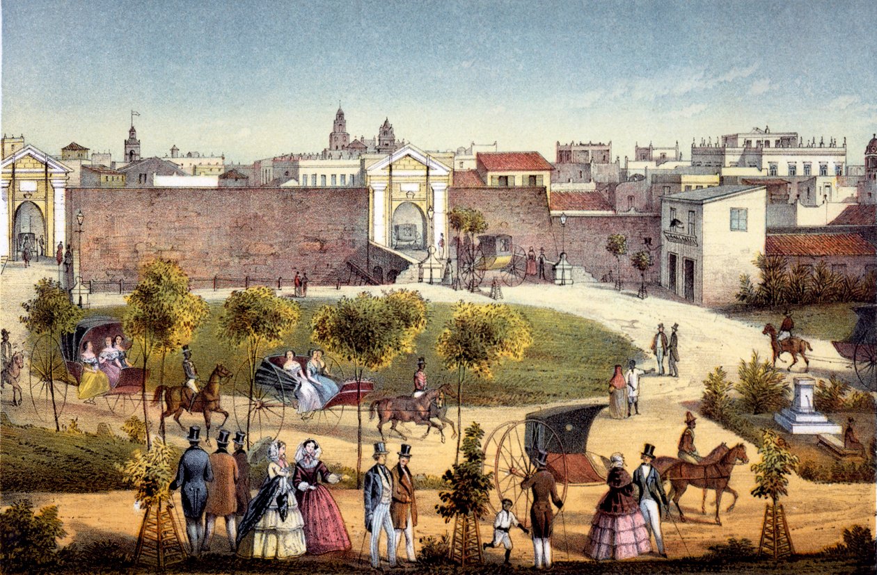 Monseratte Kapıları, Havana, Küba, 1840 by Federico Mialhe