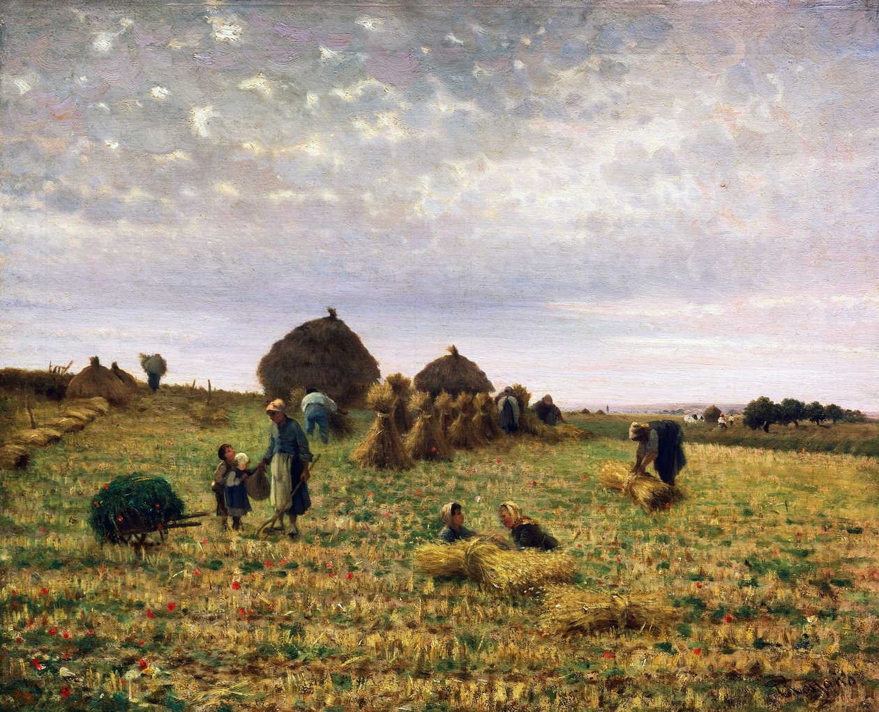 Hasat, Federico Rossano (1835-1912) tablosu, tuval üzerine yağlı boya, 65x80 cm by Federico Rossano