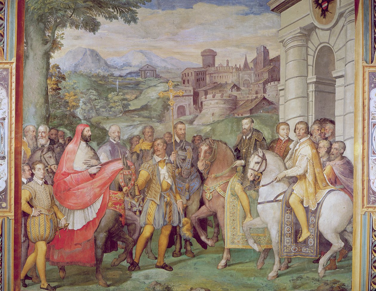 Charles V (1500-58) with Alessandro Farnese (1546-92) at Worms, from the 