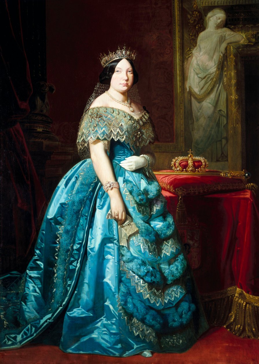 İspanya Kraliçesi Isabella II'nin Portresi (Isabella of Bourbon veya Isabel de Borbon) by Federico de Madrazo y Kuntz