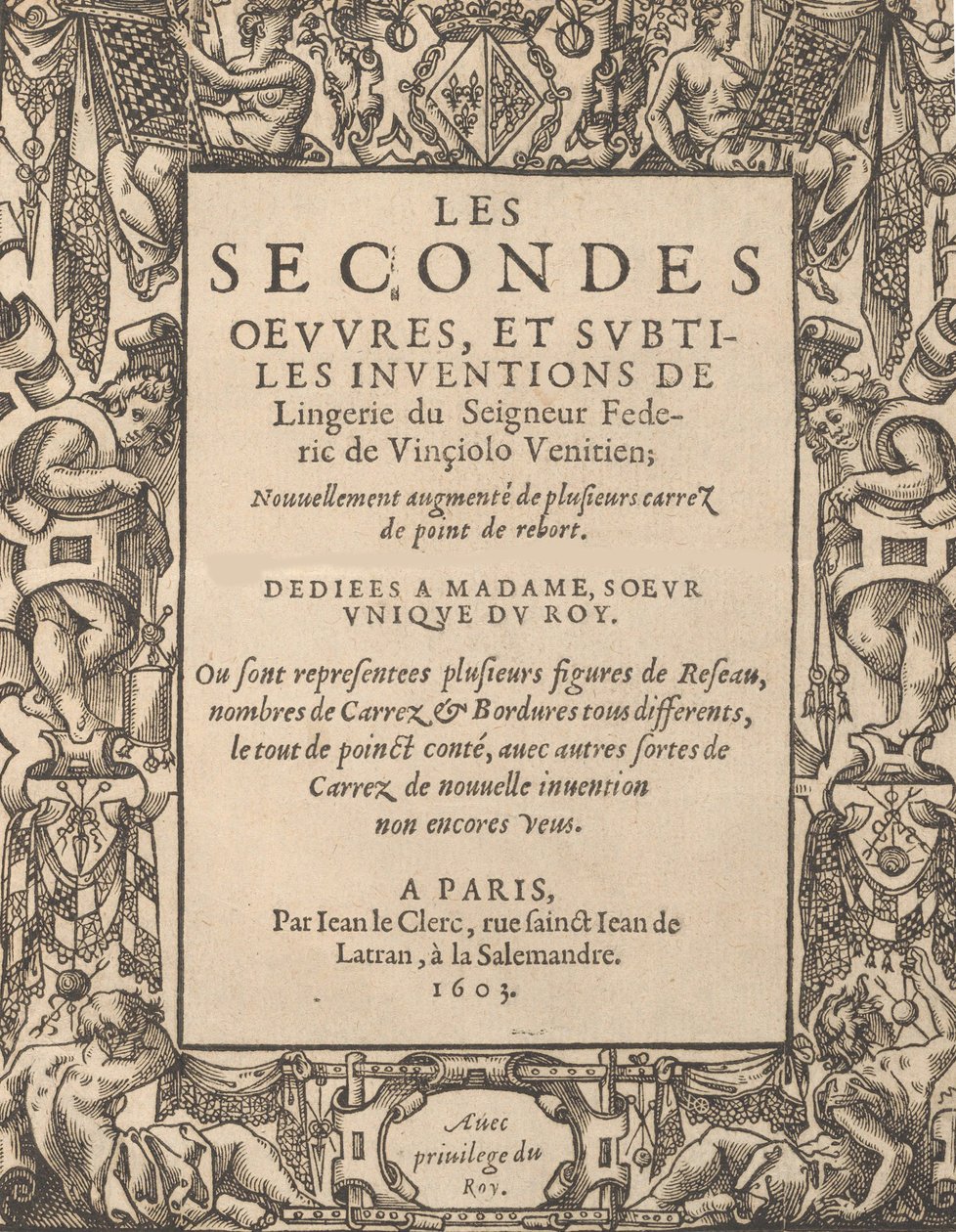 Lord Federic de Vinciolo V...., 1603