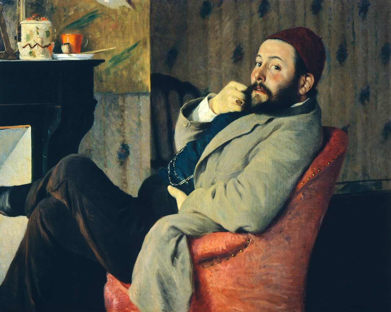 Şöminenin yanında Diego Martelli by Federigo Zandomeneghi