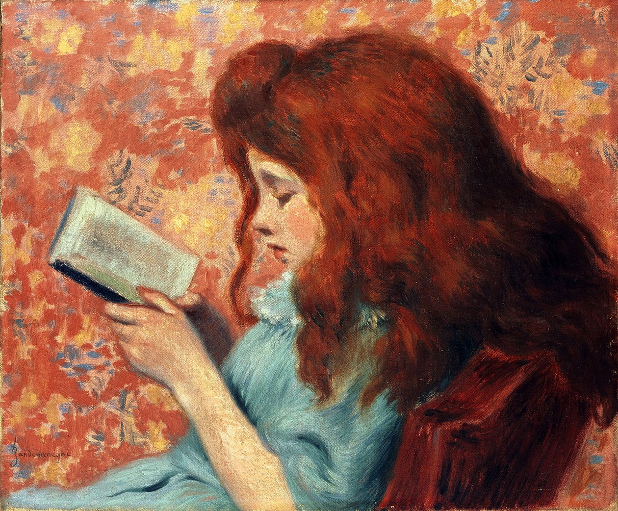 Küçük Kızıl Saçlı Kız - Federico Zandomeneghi (1841-1917). Tuval üzerine yağlı boya Ebat : 38,8x46,3 cm Özel Koleksiyon by Federigo Zandomeneghi