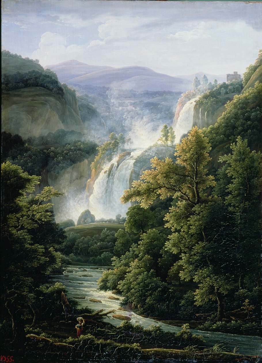 Velino Nehri üzerindeki Caduta delle Marmore Şelalesi, 1819 by Fedor Mikhailovich Matveev