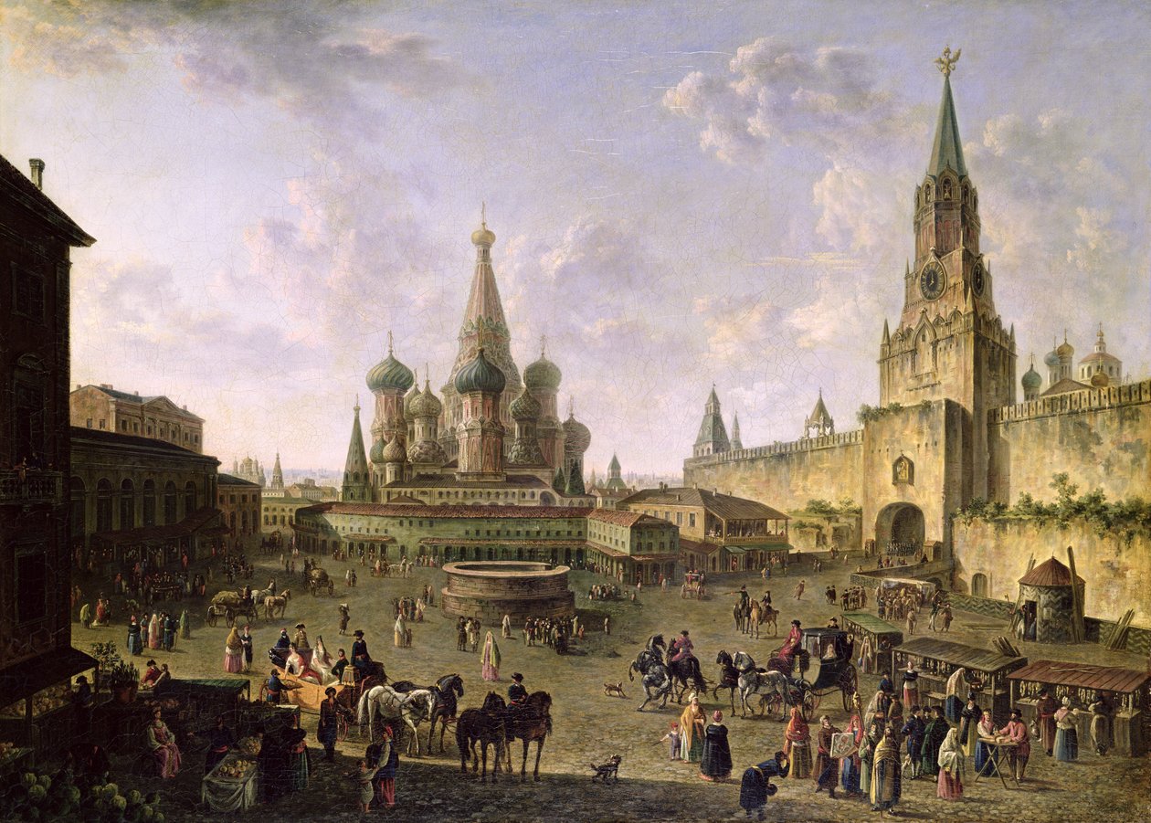 Kızıl Meydan, Moskova, 1801 by Fedor Yakovlevich Alekseev