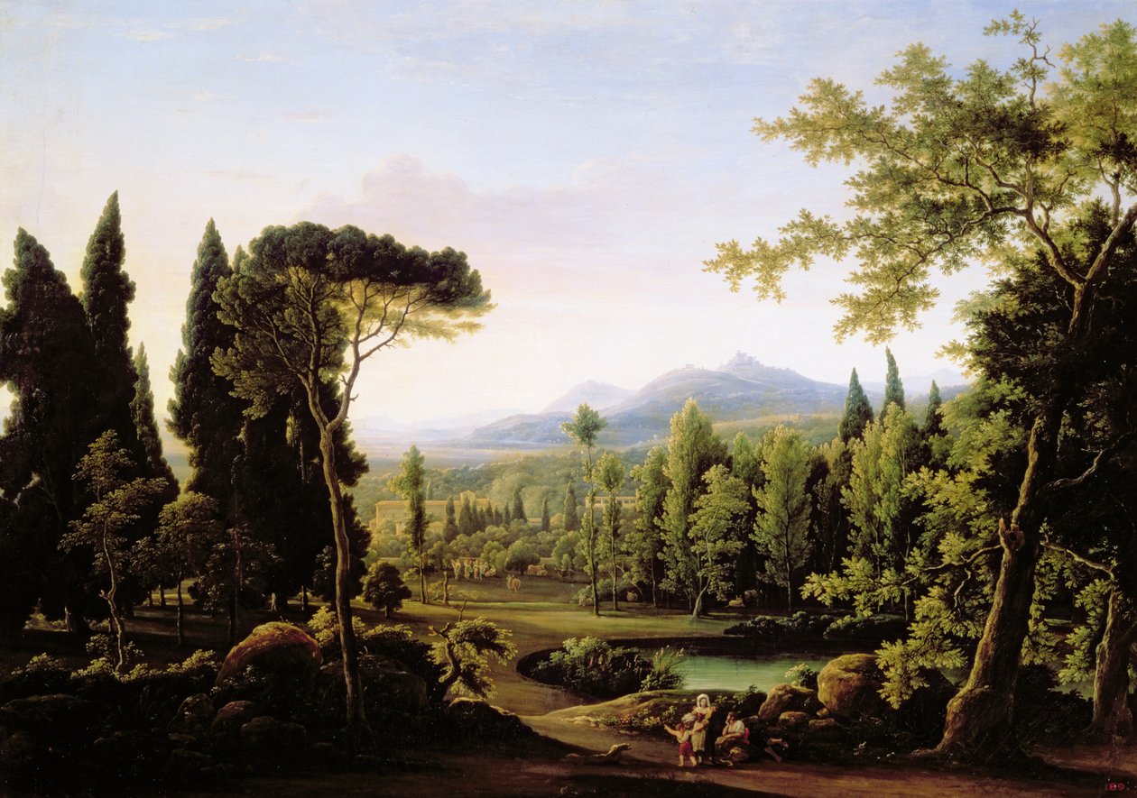 Hadrian'ın Roma yakınlarındaki villasının görünümü by Fedor Mikhailovich Matveev