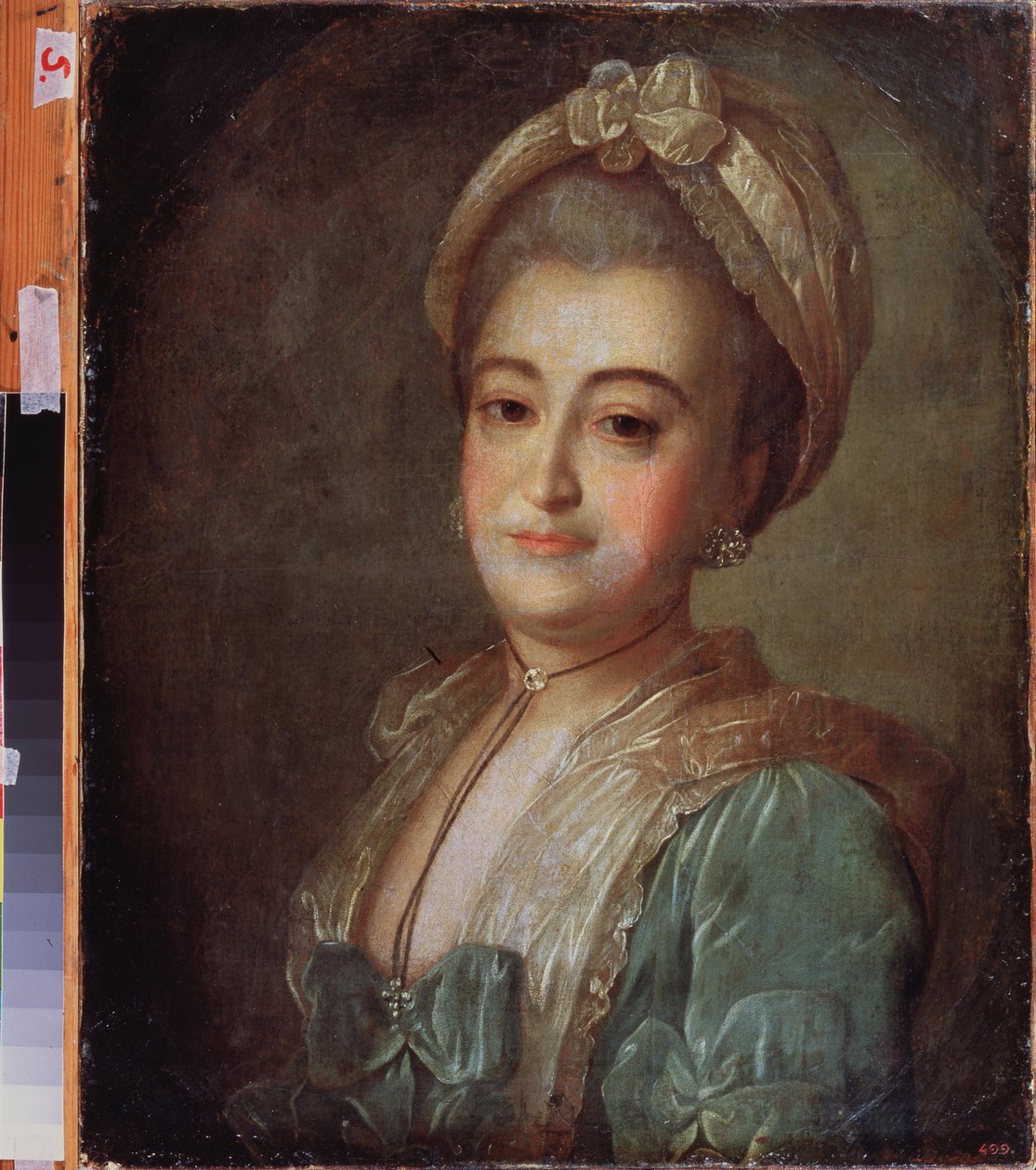 Kontes portresi Elisabeth Lobanova Rostovskaya (Lobanova-Rostovskaya) (Lobanova-Rostovskaia) (Lobanova Rostovskaia) (?). Peinture de Fyodor (Fedor ou Fiodor) Stepanovich Rokotov (1735-1808), huile sur toile, vers 1775. Art russe 18e siecle. Devlet A by Fedor Stepanovich Rokotov