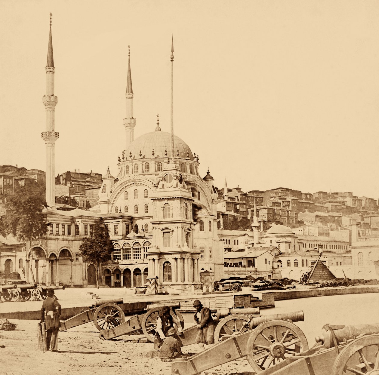 Topçu ve Mühimmat Deposu, İstanbul, 1855 (sepya baskı) by Felice Beato