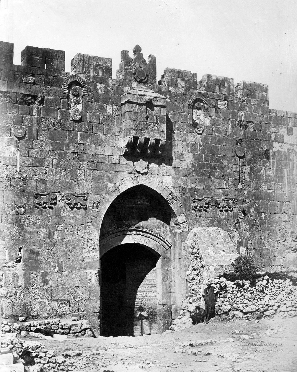 Aslan Kapısı, Kudüs, 1857 by Felice Beato