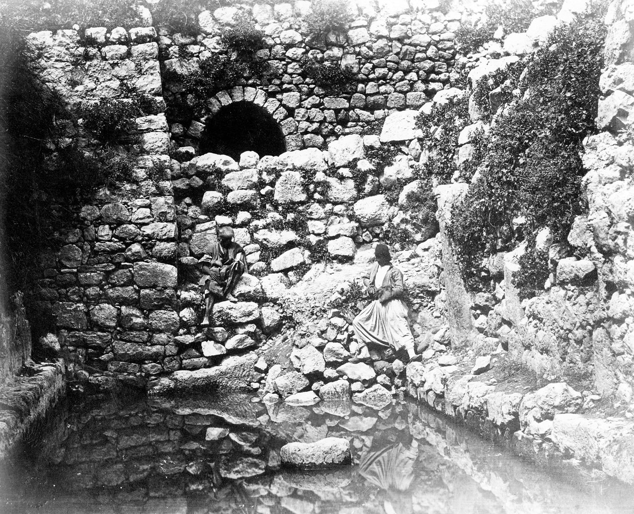 Siloam Havuzu, Kudüs, 1857 by Felice Beato