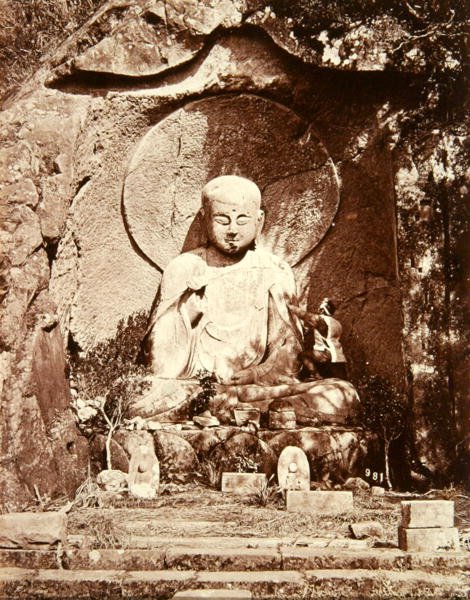 Bir Japon Buda heykeli (s/b fotoğraf) by Felice Beato