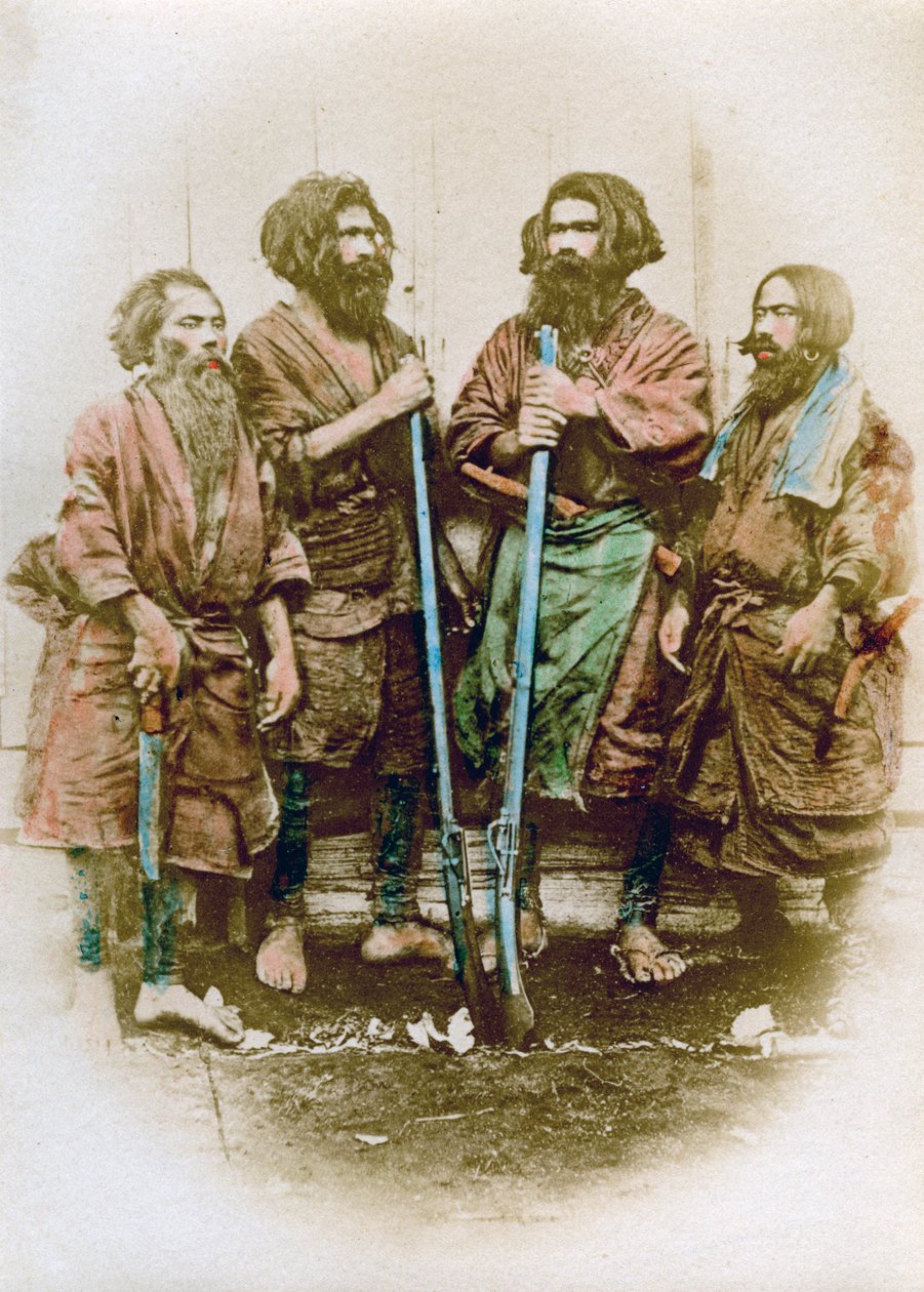 Ainu halkı, Japonya, 1882 by Felice Beato