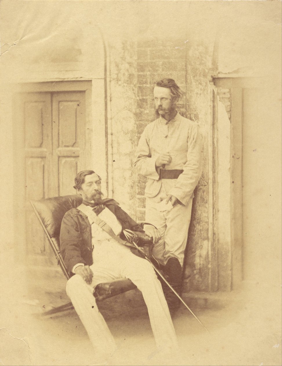 Tümgeneral Sir Robert Napier ve Yarbay William Wilberforce Harris Greathed, Bengal by Felice Beato
