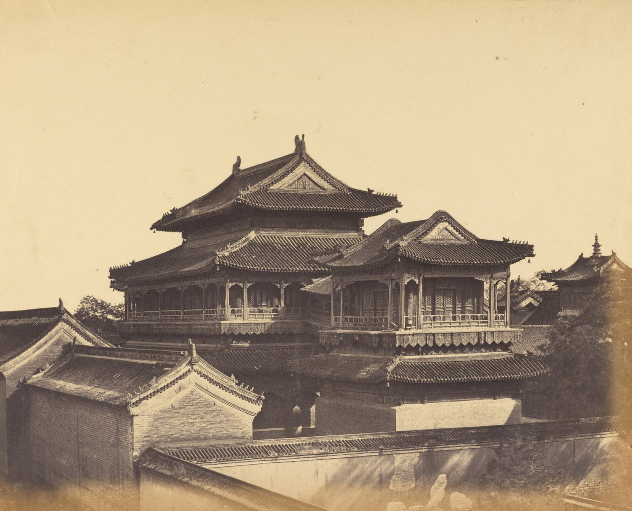 Konfüçyüs Tapınağı, Pekin, Ekim 1860 by Felice Beato