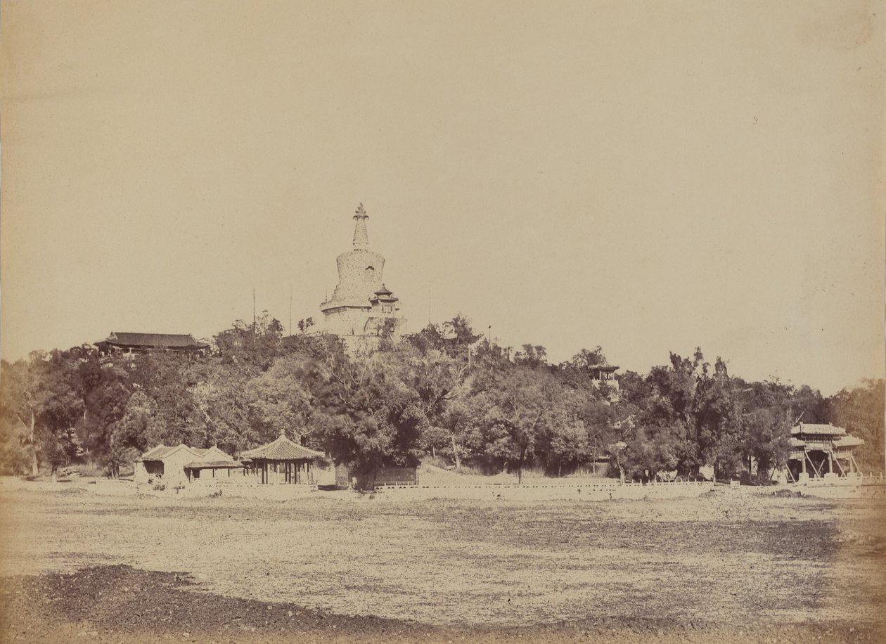 İmparatorluk Kış Sarayındaki Büyük Pagoda, Pekin, 29 Ekim 1860, 1860. by Felice Beato