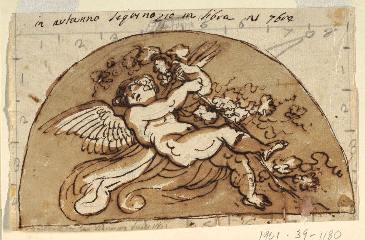 Sonbahar, Sekizgen Odanın Tavanı için Lunette, Palazzo Milzetti, Faenza by Felice Giani