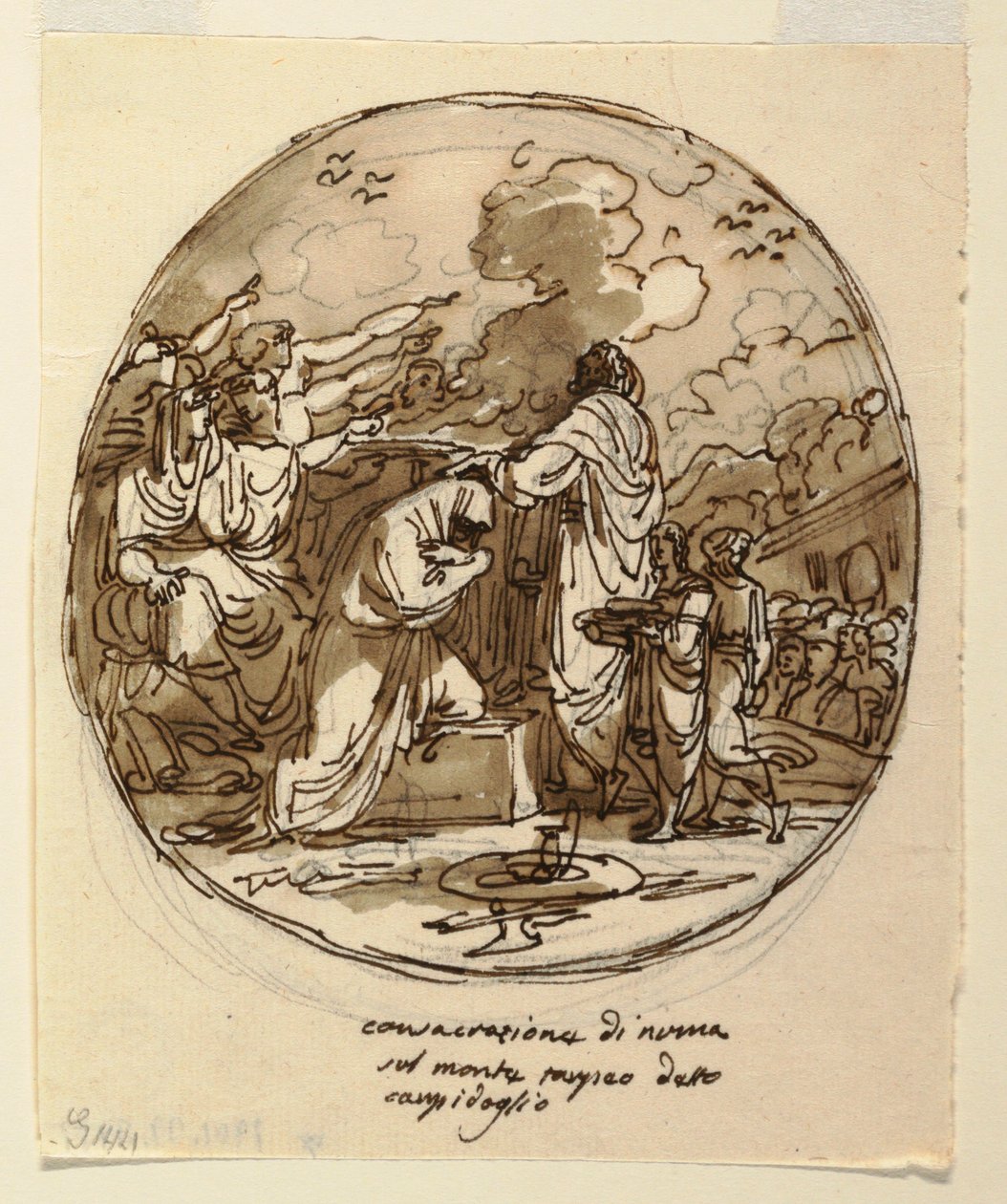 Numa Kutlaması için Tavan Tasarımı, Numa Pompilius Salonu, Palazzo Milzetti, Faenza by Felice Giani
