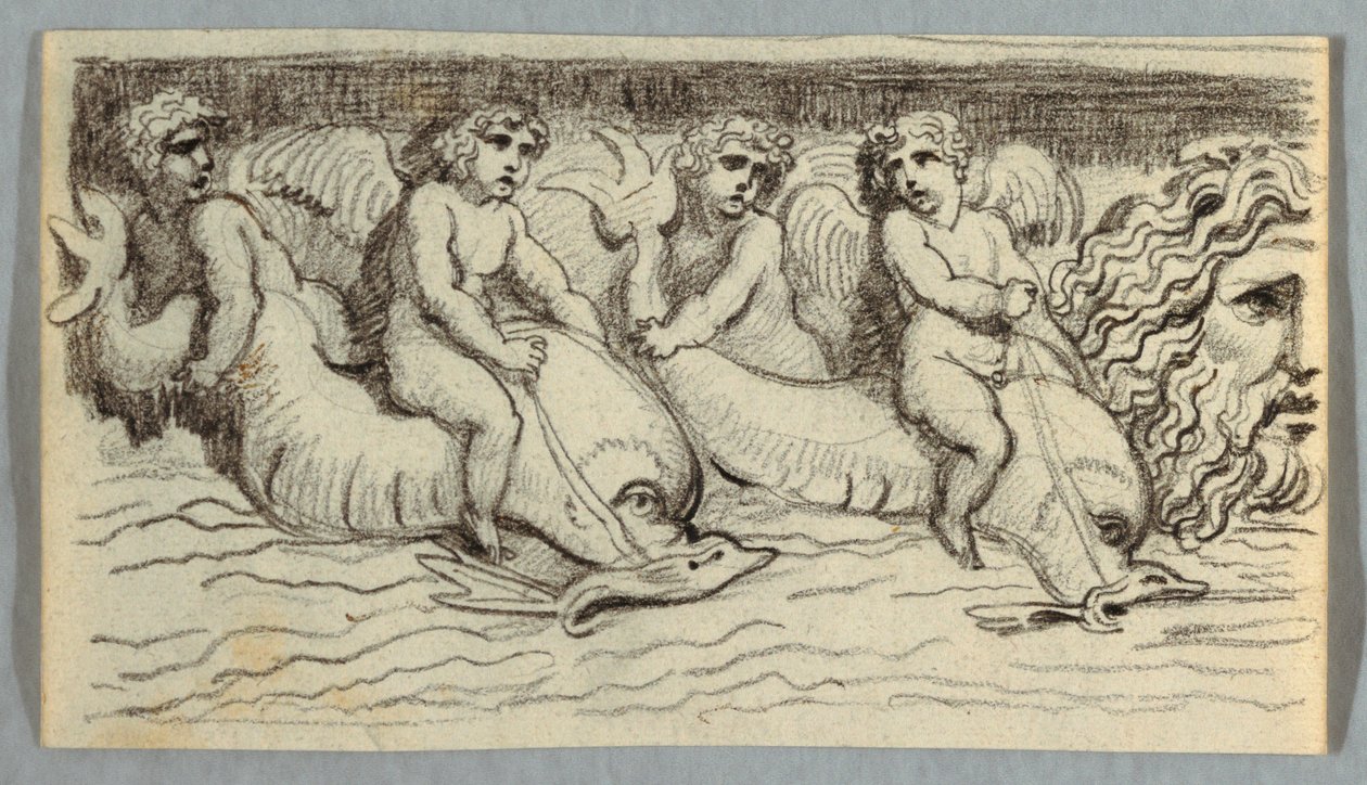 Yunuslar ve Putto ile Friz by Felice Giani