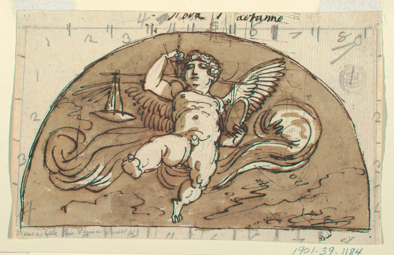Terazi, Tavan için Lunette, Sekizgen Oda, Palazzo Milzetti, Faenza by Felice Giani