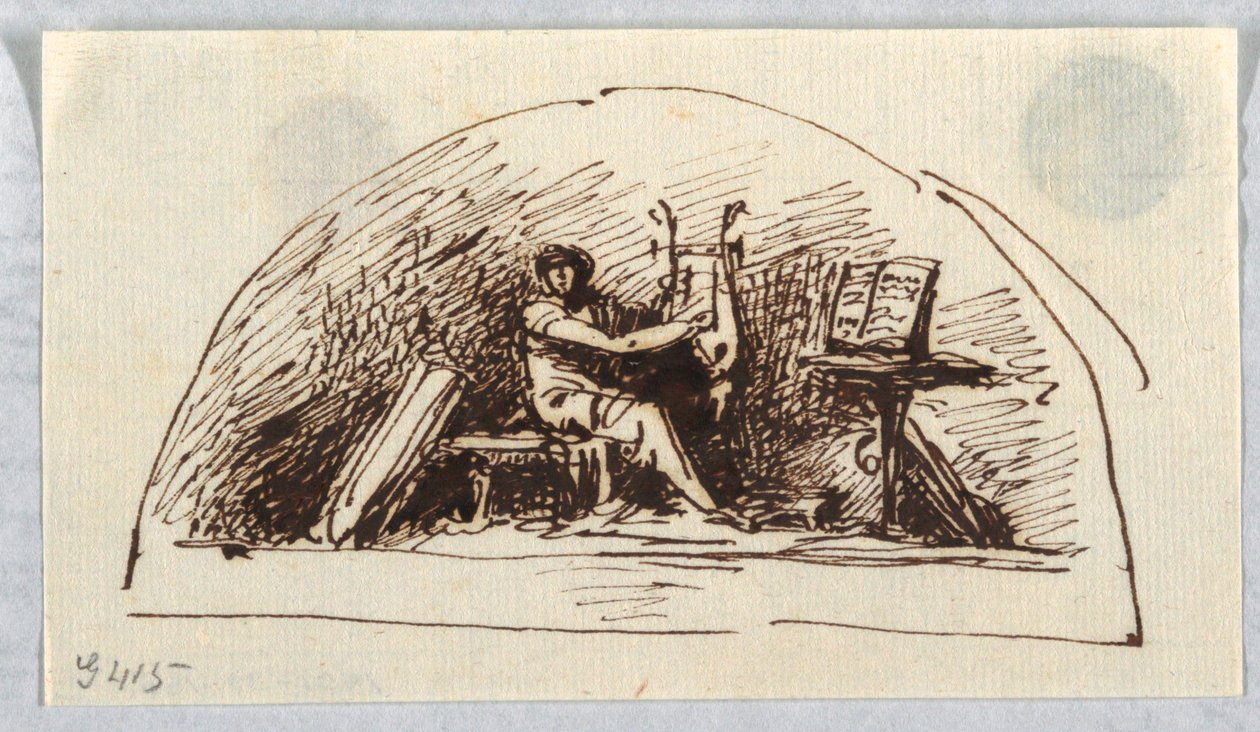 Müzikli ve Şiirli Lunette by Felice Giani