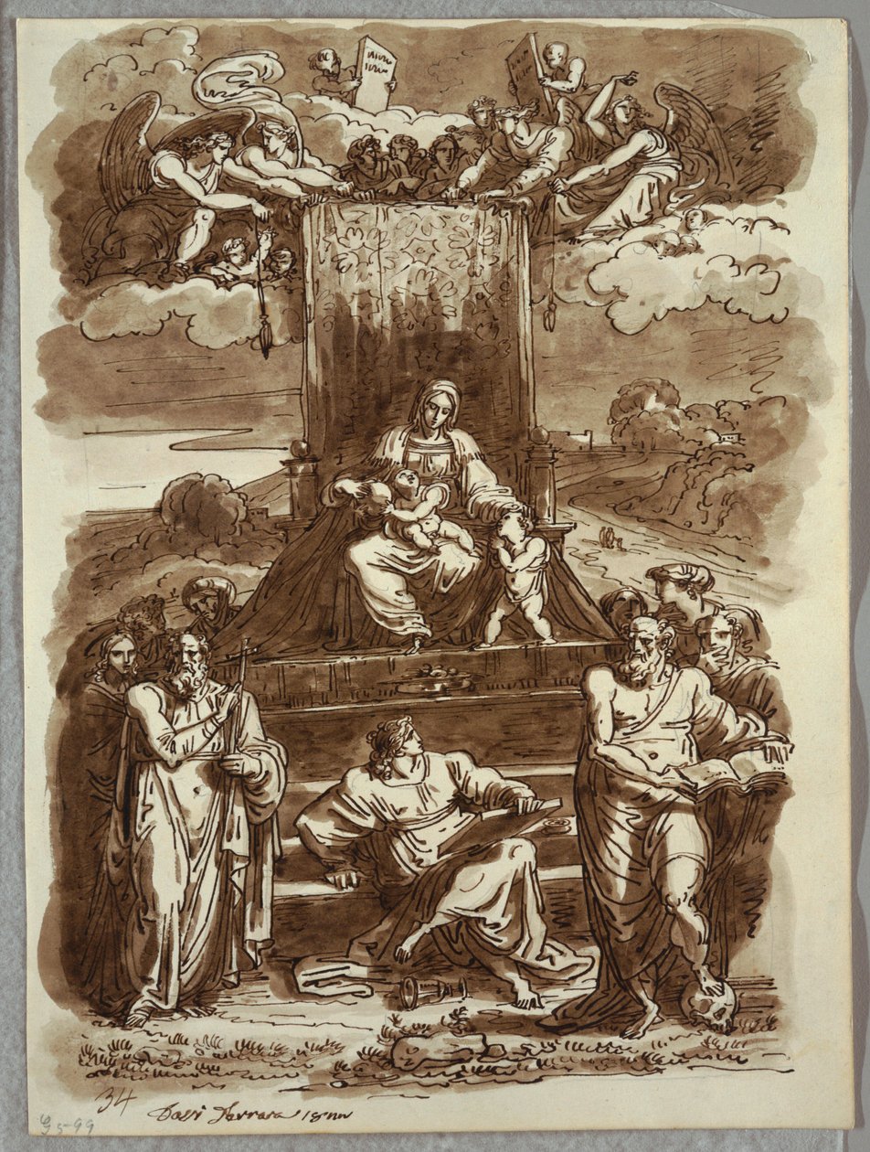 madonna tahta çıktı by Felice Giani