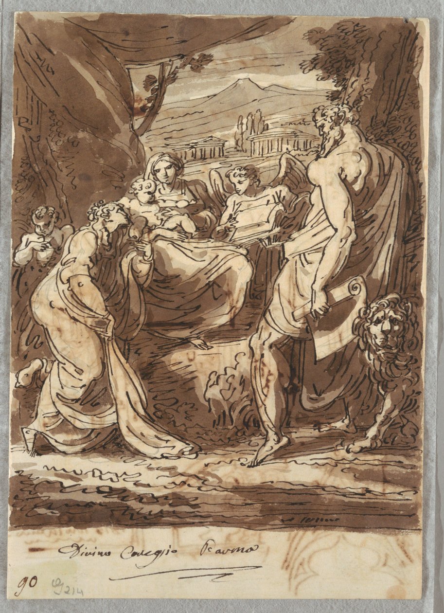 Correggio'dan sonra Madonna ve Bebek, St. Jerome, Mary Magdalene ve Angels by Felice Giani