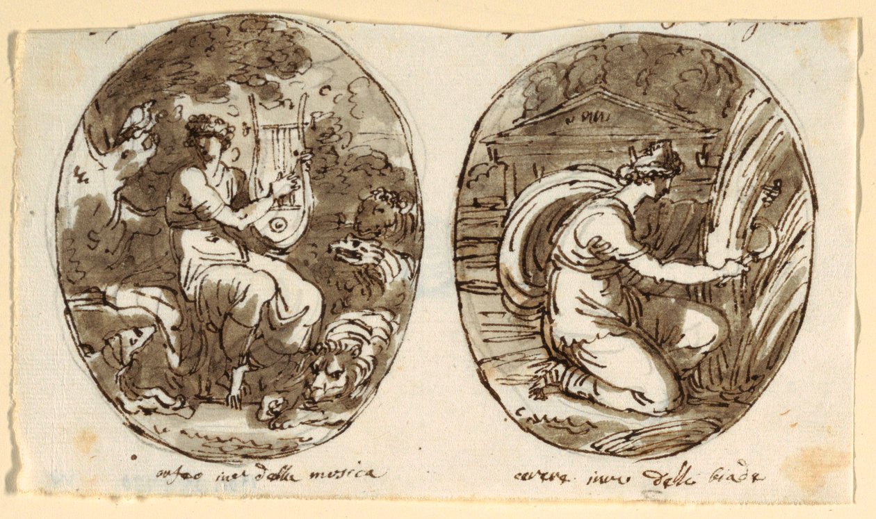 Orpheus, Ceres, Tonozlu Tavan Tasarımı, Sala dei Legislatori, Palazzo Conti-Sinibaldi, Faenza by Felice Giani