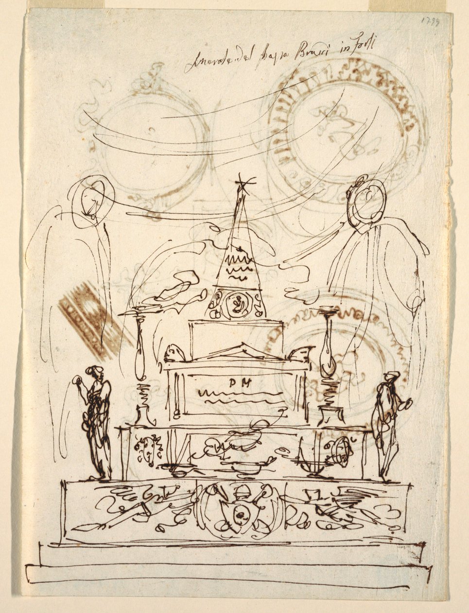 Forli'deki Papa Pius VI için Cenaze Hizmeti için Katafalk Projesi by Felice Giani