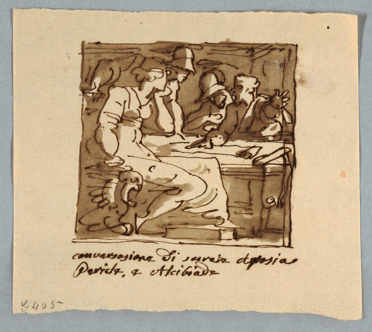 Sokrates, Perikles, Alkibiades, Aspasia Tartışmada by Felice Giani