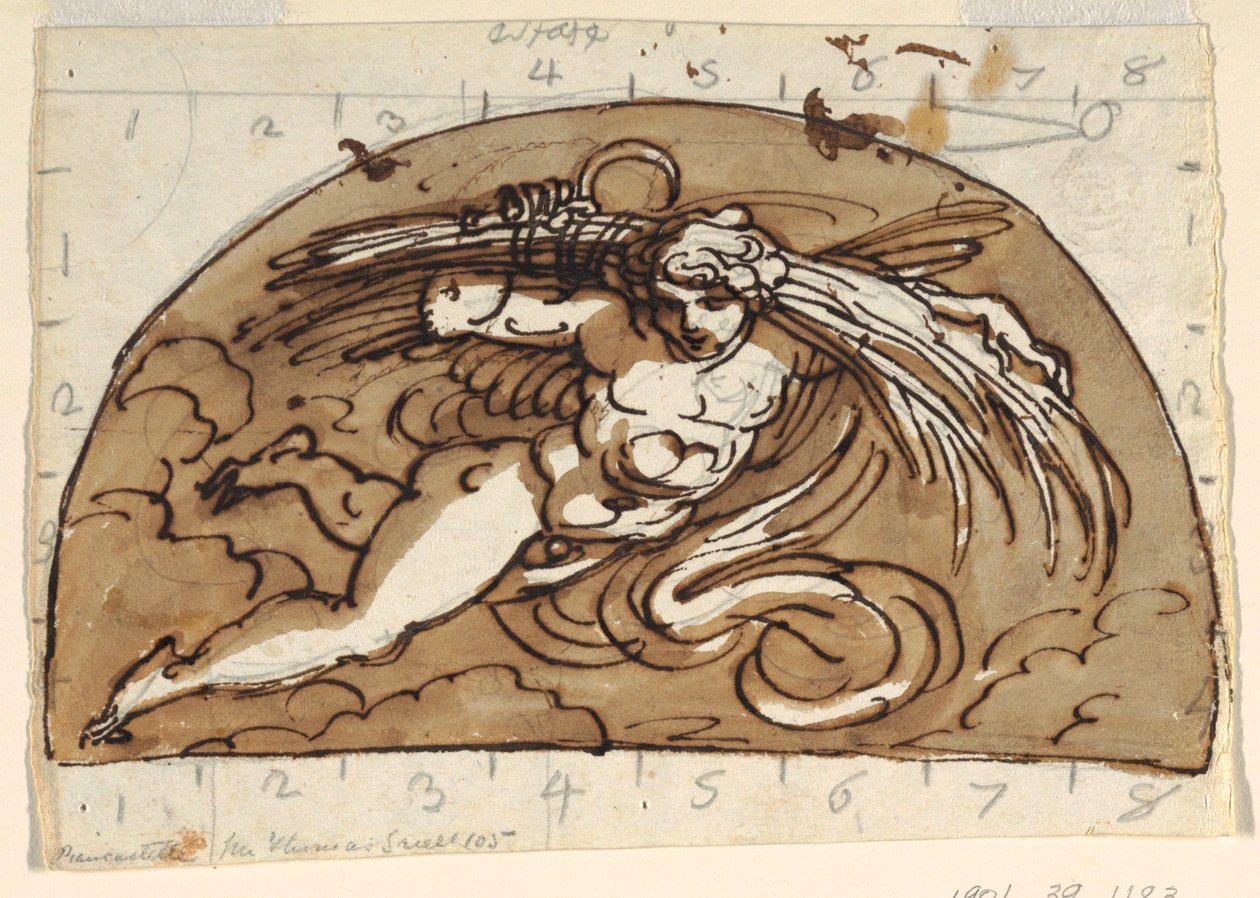Yaz, Tavan için Lunette, Sekizgen Oda, Palazzo Milzetti, Faenza by Felice Giani