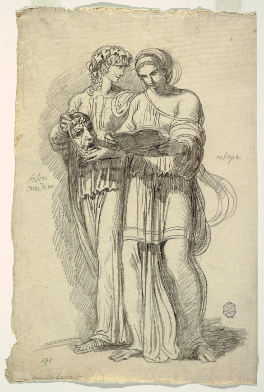 Thalia, Komedi İlham Perisi ve Calliope, Epik Şiir İlham Perisi by Felice Giani