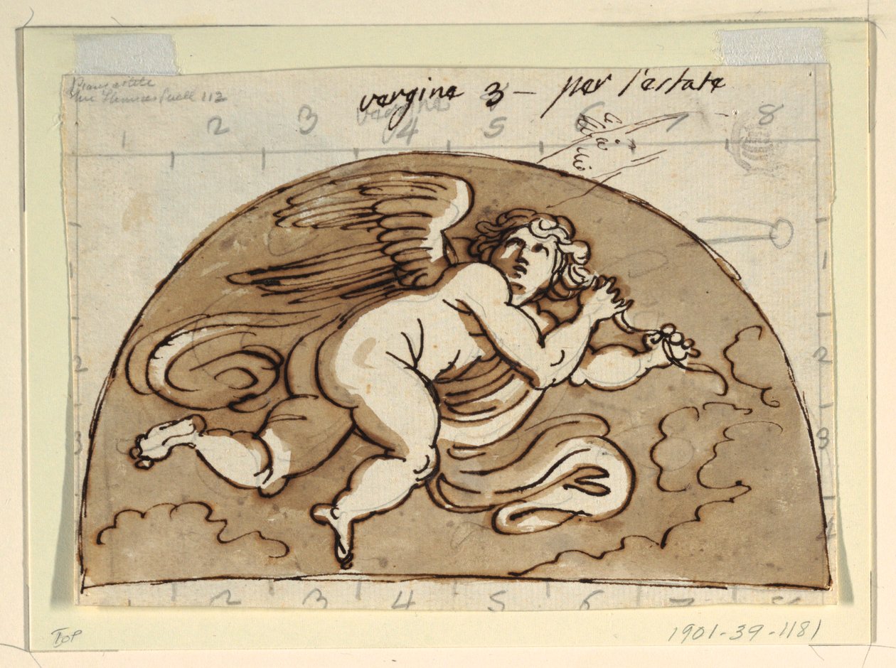 Başak, Tavan için Lunette, Sekizgen Oda, Palazzo Milzetti, Faenza by Felice Giani