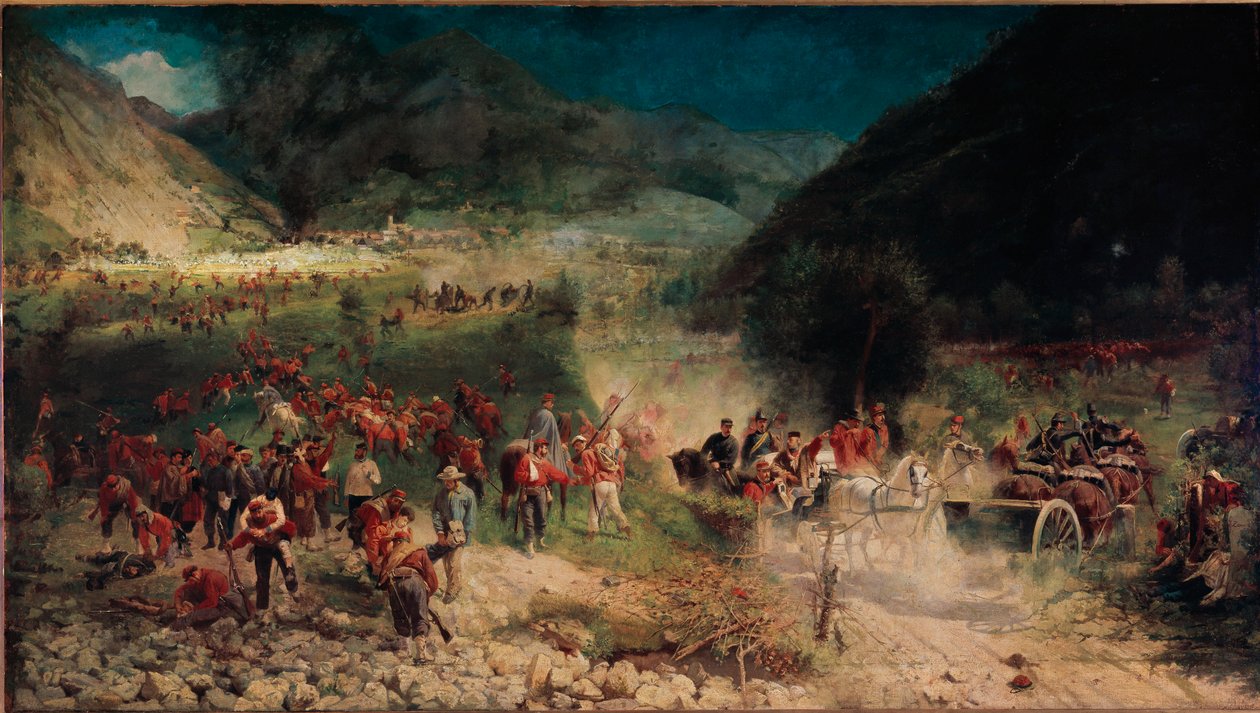 Üçüncü İtalyan Bağımsızlık Savaşı: “” Bezzecca Muharebesi”” 21/07/1866 tarihinde, Avusturya ordusuna karşı Giuseppe Garibaldi avcılarının gövdesine karşı çıktı. Felice Zennaro