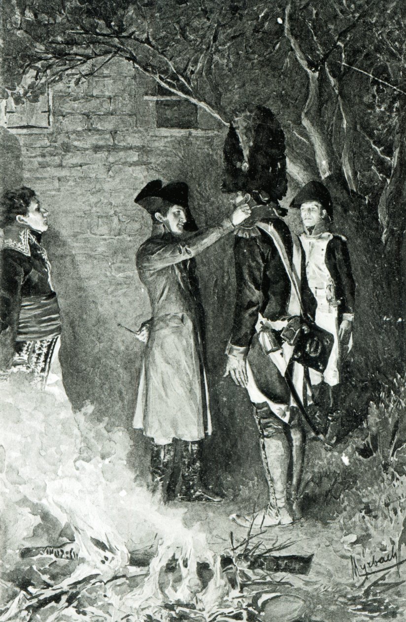 Napolyon ve Coignet (tipogravür) by Felicien baron de Myrbach Rheinfeld