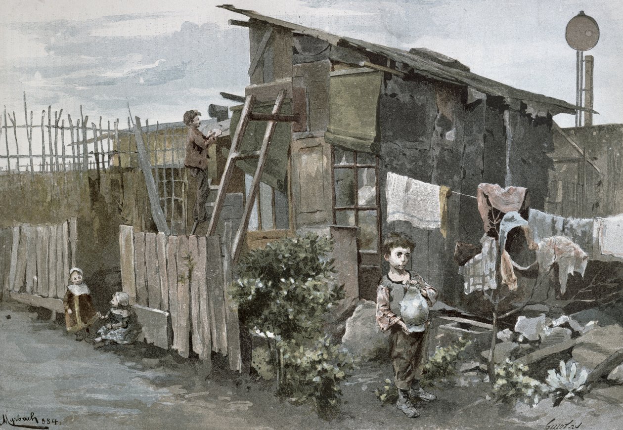 Paris'te Yoksulluk: Geçit Gergovie, 1884 by Felicien baron de Myrbach Rheinfeld