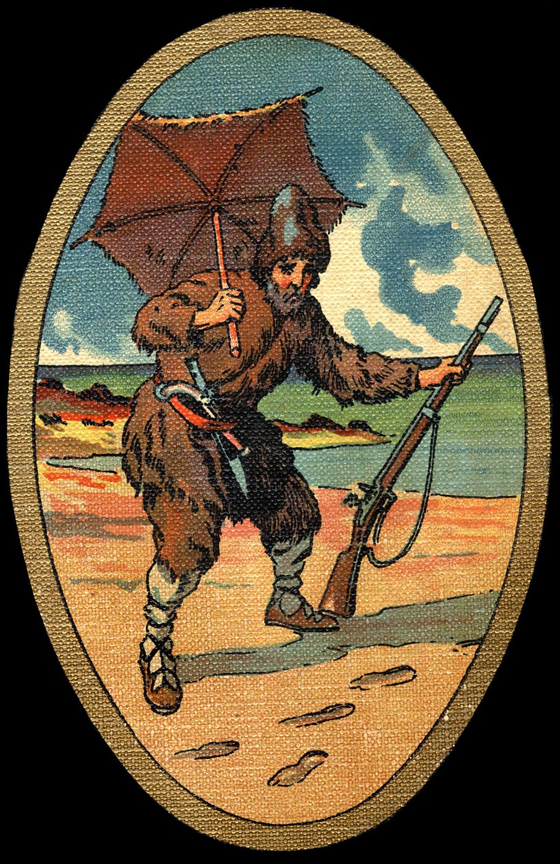 Robinson Crusoe: Çizim Felician MYRBACH MYRBACH RHEINFELD (1853-1940) Daniel Defoe (De foe) Robinson Crusoe Kitabı için. Tarih yok. 1934 hakkında by Felicien baron de Myrbach-Rheinfeld