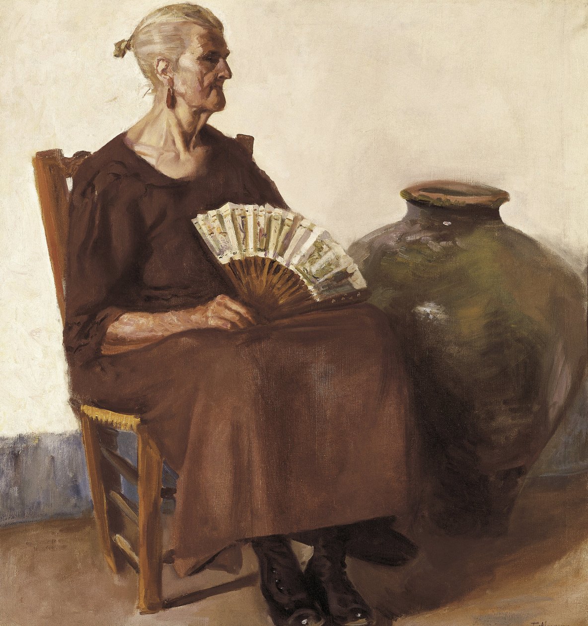 Oturan kadın, 20. yüzyıl (tuval üzerine yağlıboya) by Felipe Abarzuza y Rodriguez de Arias