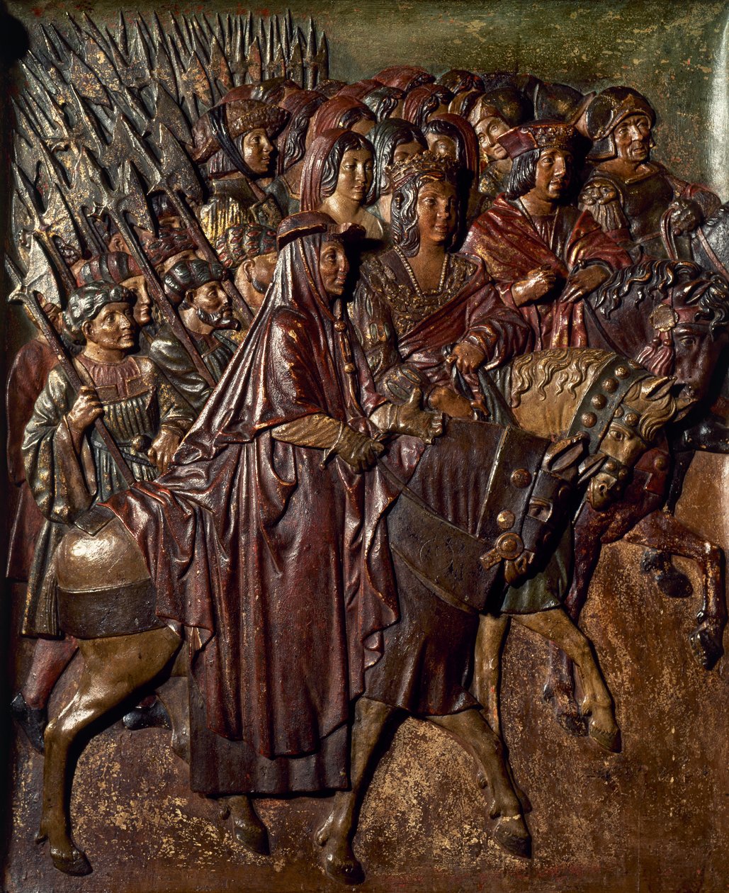 Granada Anahtarlarını alan Katolik Krallar (ahşap) by Felipe Bigarny or Vigarny