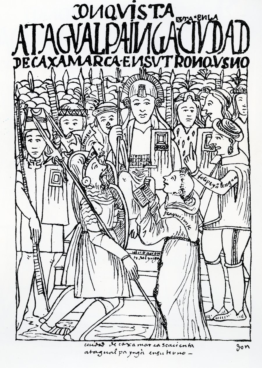 Diego de Almagro, Francisco Pizarro ve Friar Vicente de Valverde, Cajamarca