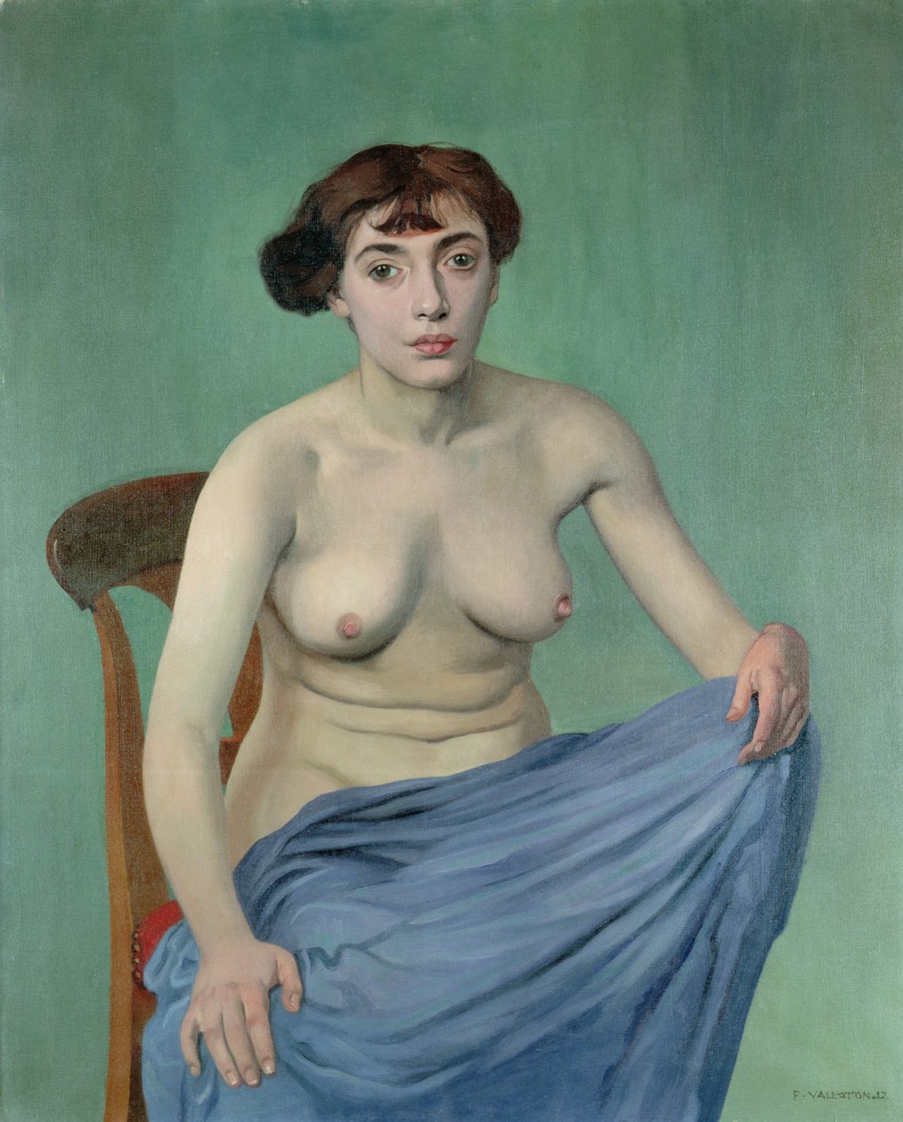Mavi kumaşta çıplak by Felix Edouard Vallotton